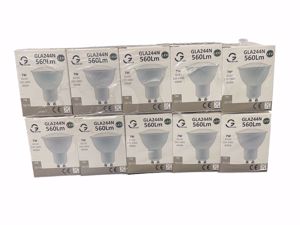 Box set of 10 led light bulbs gu10 7w 4000k gea luce