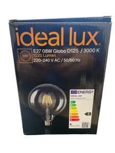 Ideal lux led bulb e27 8w globe filament d120 transparent