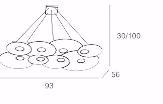 Toplight cloud large white chandelier modern design 8 lights 93cm