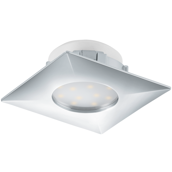 Chrome squared spotlight for false ceiling integrated led 6w 3000k