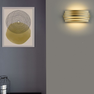 Applique metallo colore oro design moderno led 22w 3000k