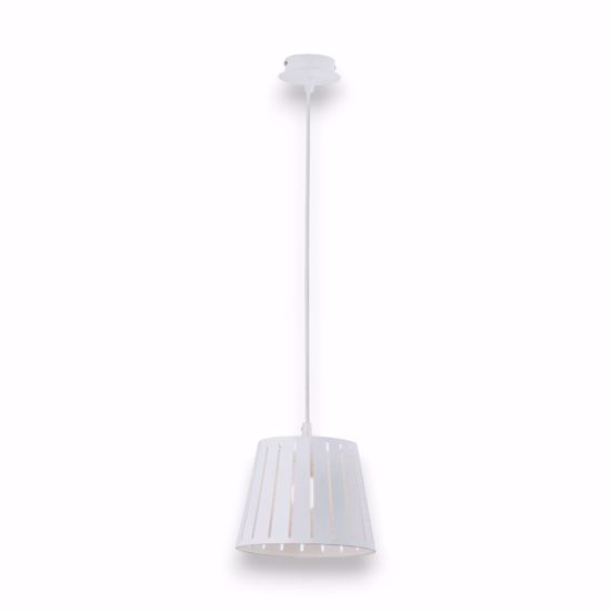 Kitchen island pendant light in white metal ø20cm above dining table or worktop