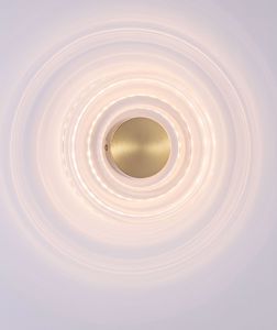 Modern design transparent gold disc wall light for interiors