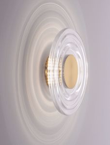 Modern design transparent gold disc wall light for interiors