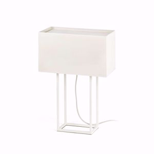 Faro vesper white table lamp with beige shade
