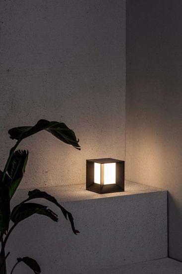 Faro mila led beacon lamp in dark grey finish for outdoor areas gardens or wall modern design 