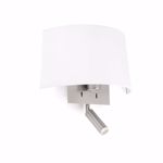 Faro volta wall lamp in white fabric double light