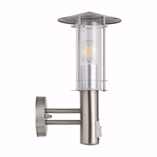 Eglo lisio outdoor wall lamp with motion sensor steel and glass