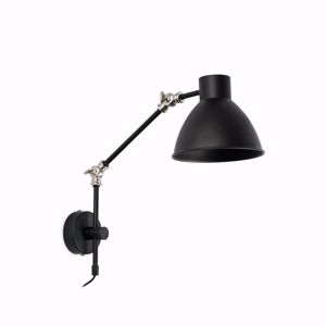 Faro extendable black wall lamp celia in metal