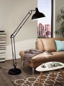 Metal floor lamp swivelling lamp black design