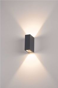Anthracite modern led wall light double narrow light beam ip44