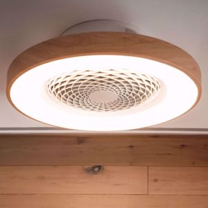 Plafoniera con ventilatore a soffitto legno chiaro silenzioso