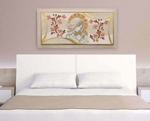 Artitalia contemporary art above bed mother and child pink