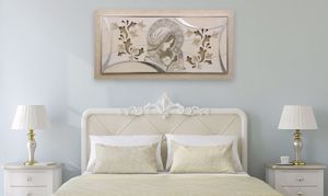 Artitalia contemporary art above bed mother and child beige