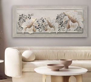 Artitalia contemporary floreal art the beauty of woman 3d resin painting silver leaf decorations 155x65