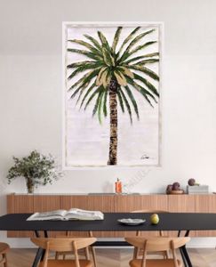 Quadro palma washingtonia dipinto su tela 66x96 moderno