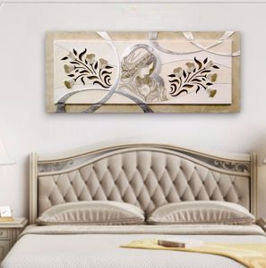 Artitalia contemporary art above bed glitter and silver leaf