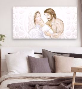 Capoletto dipinto sacra famiglia 120x60 quadro capezzale classico