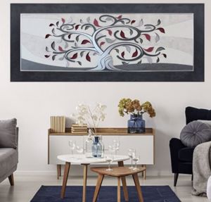 Artitalia tree of life artwork grey dove and silver leaf