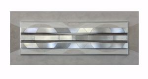 Wall art harmonic ensemble i 155x65 modern desgin hand decorated embossed silver foil details