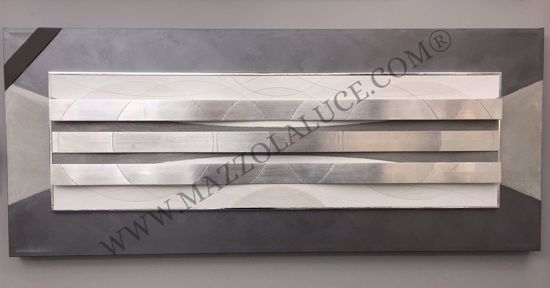 Decorative wall art harmonic ensemble ii 155x65 original design hand decorated embossed silver foil details