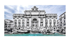 Wall artwork trevi fountain canvas print 140x70