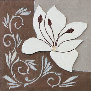 Artitalia only lily iii handmade wall art glittering and silver foil details 