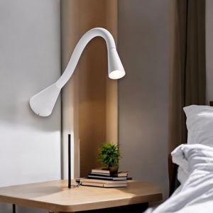 Linea light snake led adjustable bedside wall lamp white