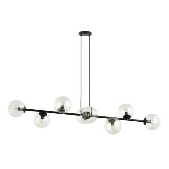 Suspension chandelier for living room table with 8 lights, modern black