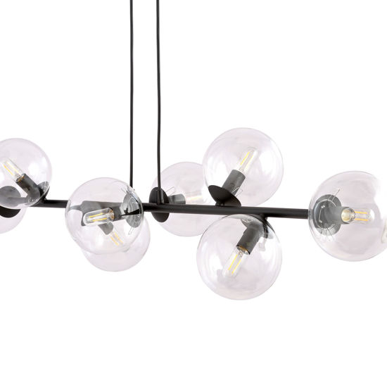 Suspension chandelier for living room table with 8 lights, modern black