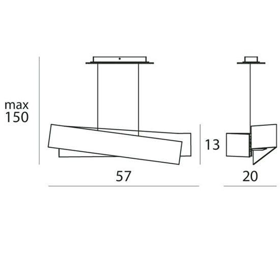 Linea light zig zag suspension aluminium