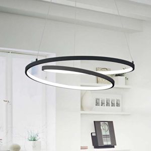 Modern design black metal spiral chandelier led 3000k for living room