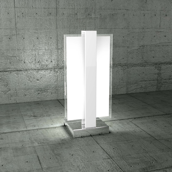 Top light cross bedside light white metal and glass