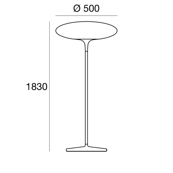 Linea light squash led modern floor lamp ø50cm