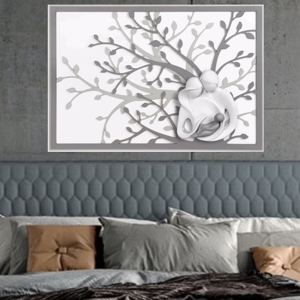 Sacred holy family and tree of life  for bedroom 70x48 grey-white 