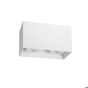 Ceiling cube spotlight 2 lights white metal