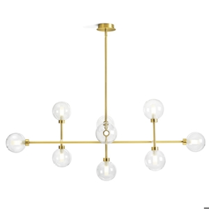 Dom miloox 9 lights brushed gold chandelier for contemporary living room