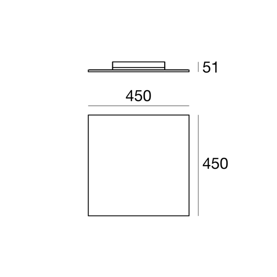 Linea light dublight led ceiling lamp 45x45cm 23w