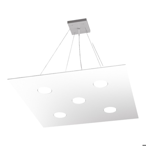 Top light area led suspension square white 5 lights