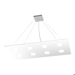 Top light area 8 led pendant light white rectangular design