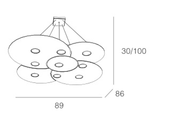 Toplight cloud large white chandelier modern design 9 lights 89cm