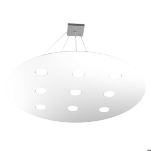 Toplight cloud large suspension white round 9 lights ø90cm