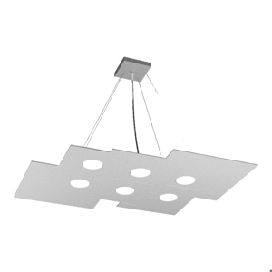 Toplight plate led pendant 6 lights grey metal modern design