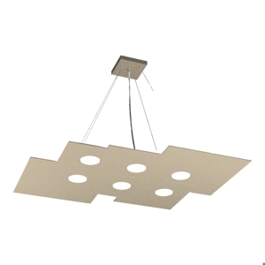 Toplight plate sand led suspension 6 lights irregular metal shape