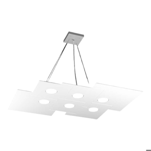 Top light plate led pendant white 6 lights