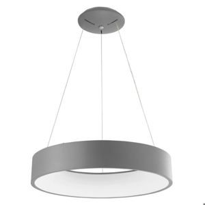 Modern pendant light led 42w 3000k ø60 grey metal ring shaped