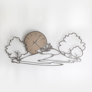 Arti e mestieri landscape clock 98cm mud panel