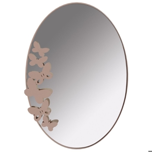 Arti e mestieri oval butterfly wall mirror beige colour