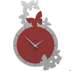 Callea design dancing butterfly wall clock ruby