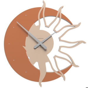 Callea design modern wall clock sun & moon terracotta